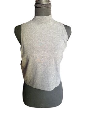 Vintage Lululemon Gray Mock Neck Sleeveless Top Large